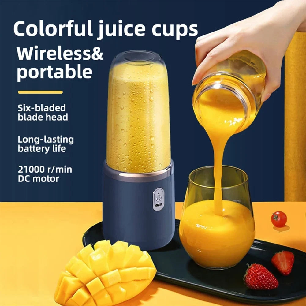 6-Blade Electric Juicer with 2 Cups
