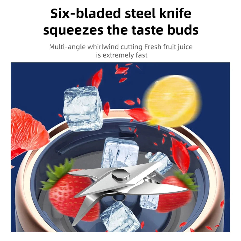 6-Blade Electric Juicer with 2 Cups